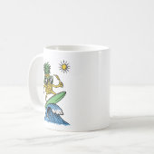Mug Cool Pineapple surf sur la plage Sea Vibrant (Devant gauche)
