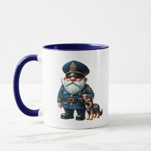 Mug Cool police gnome ajouter monogramme (Gauche)