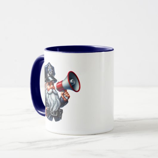 Mug Cool police gnome ajouter monogramme (Devant gauche)