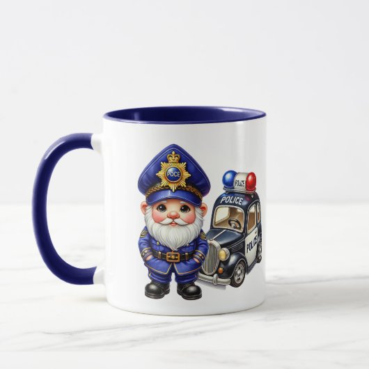 Mug Cool police gnome ajouter monogramme (Gauche)