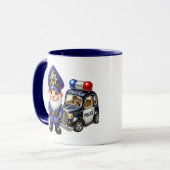 Mug Cool police gnome ajouter monogramme (Devant gauche)