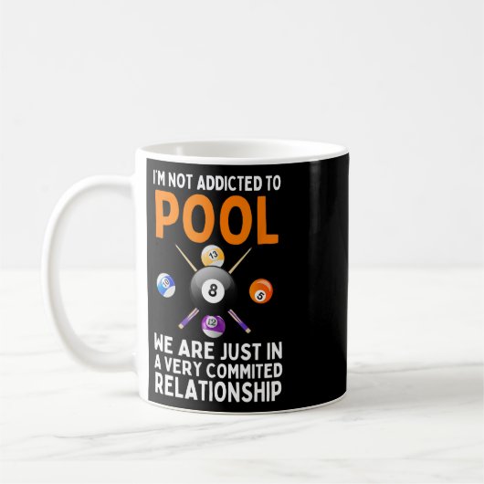 Mug Cool Pool Art Pour Hommes Femmes Garçons Billard 8 (Gauche)