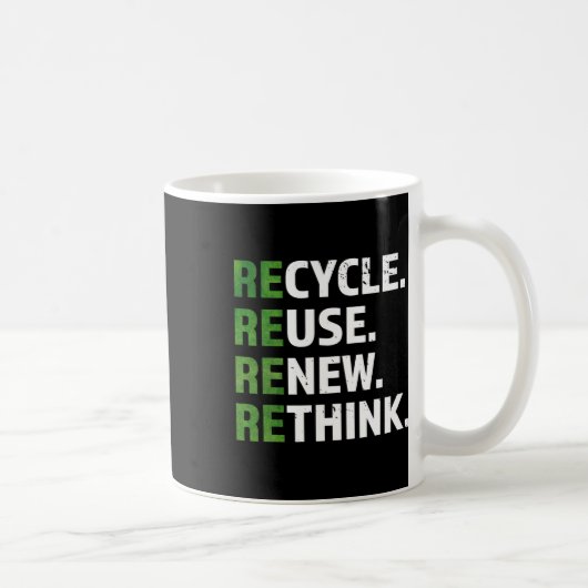 Mug Cool Recycler Réutiliser Repenser le devis Jour de (Droite)