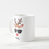 Mug Cool Reindeer Sunglasses Christmas Custom Name (Devant gauche)