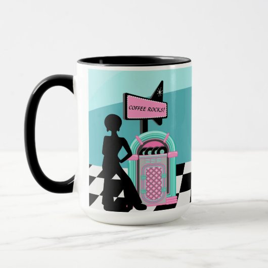 Mug Cool retro juke box customizable (Gauche)