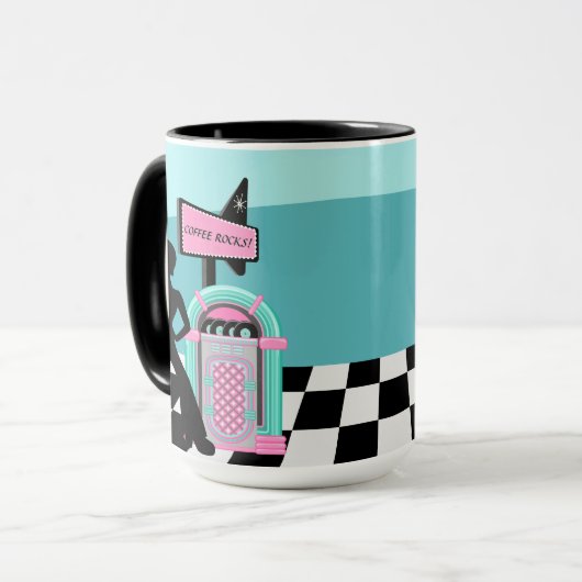 Mug Cool retro juke box customizable (Devant gauche)