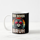 Mug Cool Retro Six Seven Bruh Cat Sungles Meme 67 (Gauche)