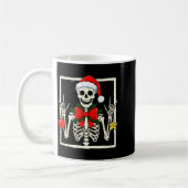 Mug Cool Rocker Skeleton Santa Hat Christmas Punk Rock (Gauche)