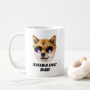 Mug Cool Shiba Inu Papa Portant Fête des pères Lunette