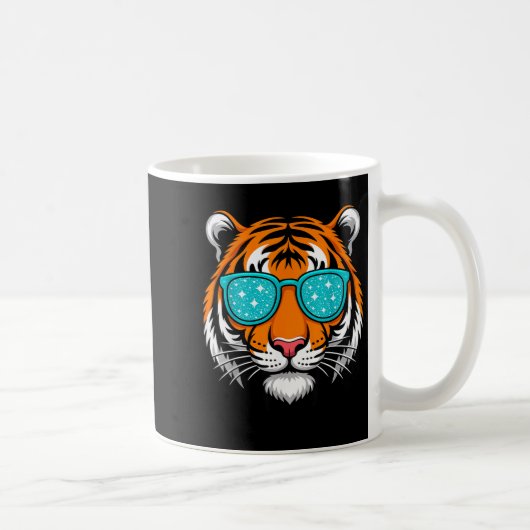 Mug Cool Shirts For Boys Kids, Funny Tiger Sungles  (Droite)