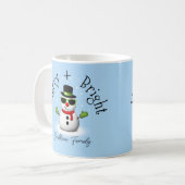 Mug Cool Snowman Joyeux Noël brillant Famille personna (Devant gauche)
