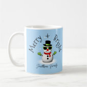 Mug Cool Snowman Joyeux Noël brillant Famille personna (Gauche)