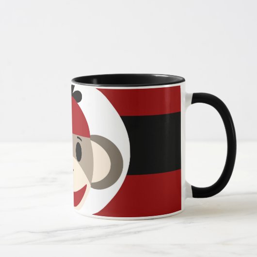 Mug Cool Sock Singe Beanie Casquette Red Black Stripes (Droite)