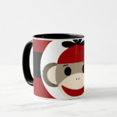 Mug Cool Sock Singe Beanie Casquette Red Black Stripes (Devant gauche)