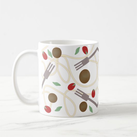 Mug Cool Spaghetti et boulettes de viande Motif alimen (Gauche)