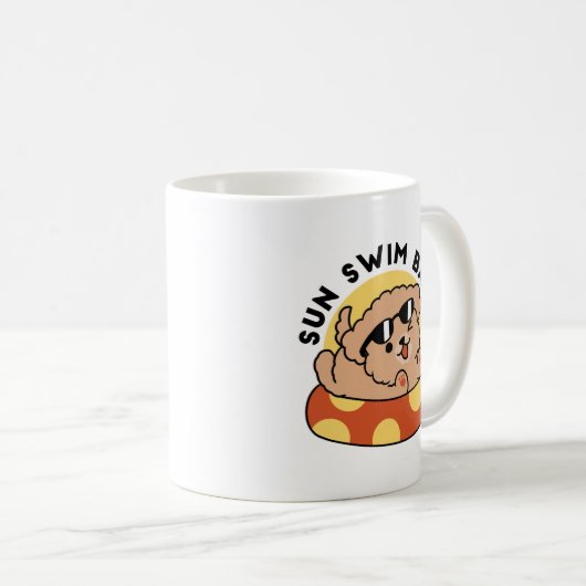 Mug Cool Summer Chien Flottant - Jolie Puppy Pool Part (Devant droit)