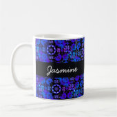 Mug Cool Super Boho Retro Chic Bleu Violet Hippie (Gauche)