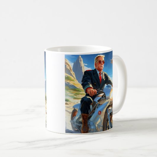Mug cool Trump Motorcycle Alien Planète spatiale MAGA (Devant droit)