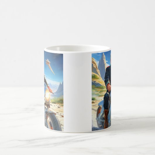 Mug cool Trump Motorcycle Alien Planète spatiale MAGA (Centre)