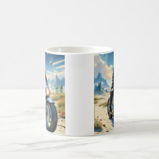 Mug cool Trump Motorcycle Alien Planète spatiale MAGA (Centre)