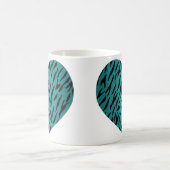 Mug Cool Turquoise Forme cardiaque Tiger Grilles Poste (Centre)