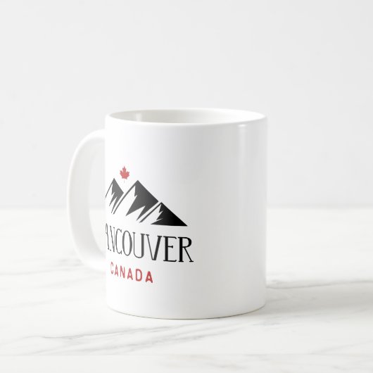 Mug Cool Vancouver Canada Mountains Maple Leaf (Devant gauche)