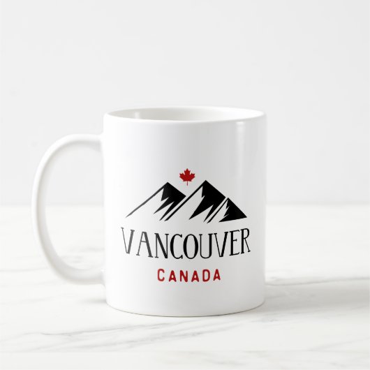 Mug Cool Vancouver Canada Mountains Maple Leaf (Gauche)