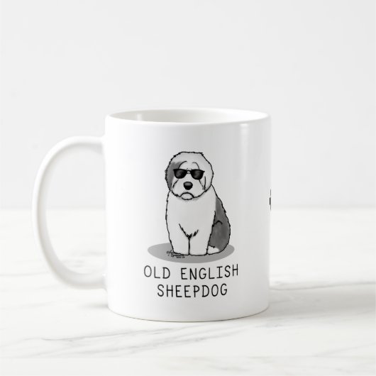 Mug Cool Vieux Chien à mouton anglais (Grey 1) Mignonn (Gauche)