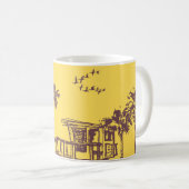 Mug Cool Vintage Jaune Tropical Beach Croquis (Devant droit)