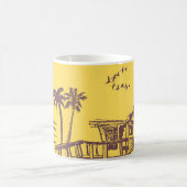 Mug Cool Vintage Jaune Tropical Beach Croquis (Centre)