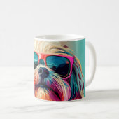 Mug Cool West Highland White Terrier dog with sunglass (Devant droit)