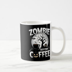 Mug Cool Zombie avant café Halloween drôle