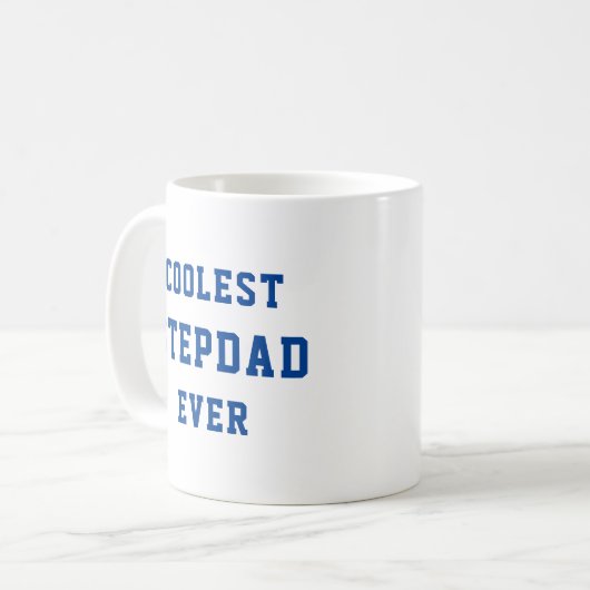 Mug Coolest Stepdad Jamais Typographie Fête des pères  (Devant gauche)