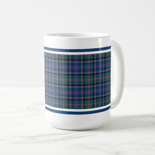 Mug Cooper Clan Scottish Tartan Green et Blue Plaid (Devant droit)