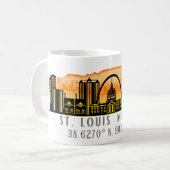 Mug Coordinates de St. Louis Skyline (Devant gauche)