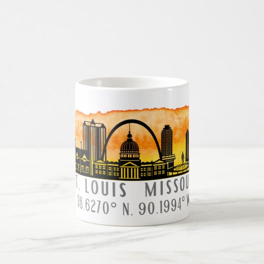 Mug Coordinates de St. Louis Skyline (Centre)