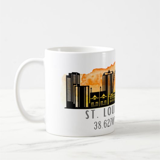 Mug Coordinates de St. Louis Skyline (Gauche)