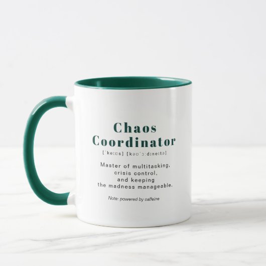 Mug Coordinateur Chaos Définition Photo personnalisée (Gauche)