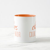 Mug Coordinateur Chaos Orange moderne Script (Centre)