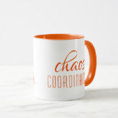 Mug Coordinateur Chaos Orange moderne Script (Devant droit)