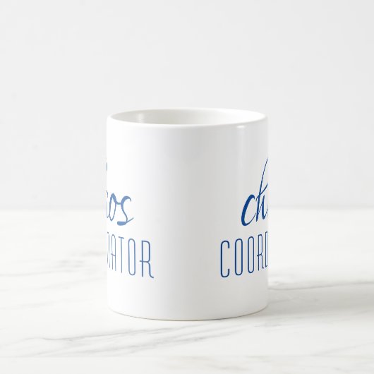 Mug Coordinateur Chaos Script bleu moderne (Centre)
