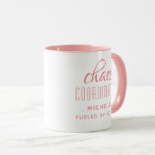 Mug Coordinateur Chaos Typographie rose Personnalisée (Devant droit)