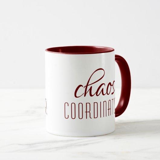Mug Coordinateur du Chaos Texte typographique (Devant droit)