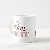 Mug Coordinateur du Chaos Texte typographique (Devant gauche)
