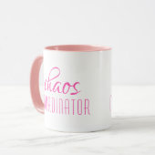 Mug Coordinateur du Chaos Texte typographique (Devant gauche)