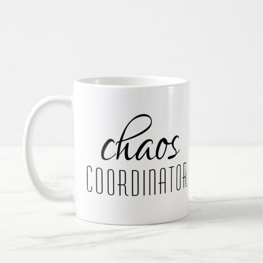 Mug Coordinateur du Chaos Texte typographique (Gauche)