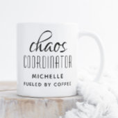 Mug Coordinateur du Chaos Typographie noire Personnali