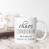 Mug Coordinateur du Chaos Typographie noire Personnali