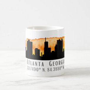 Mug Coordonnées de la carte Skyline de la ville d'Atla
