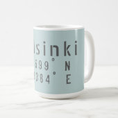 Mug Coordonnées de la latitude Helsinki (Devant droit)